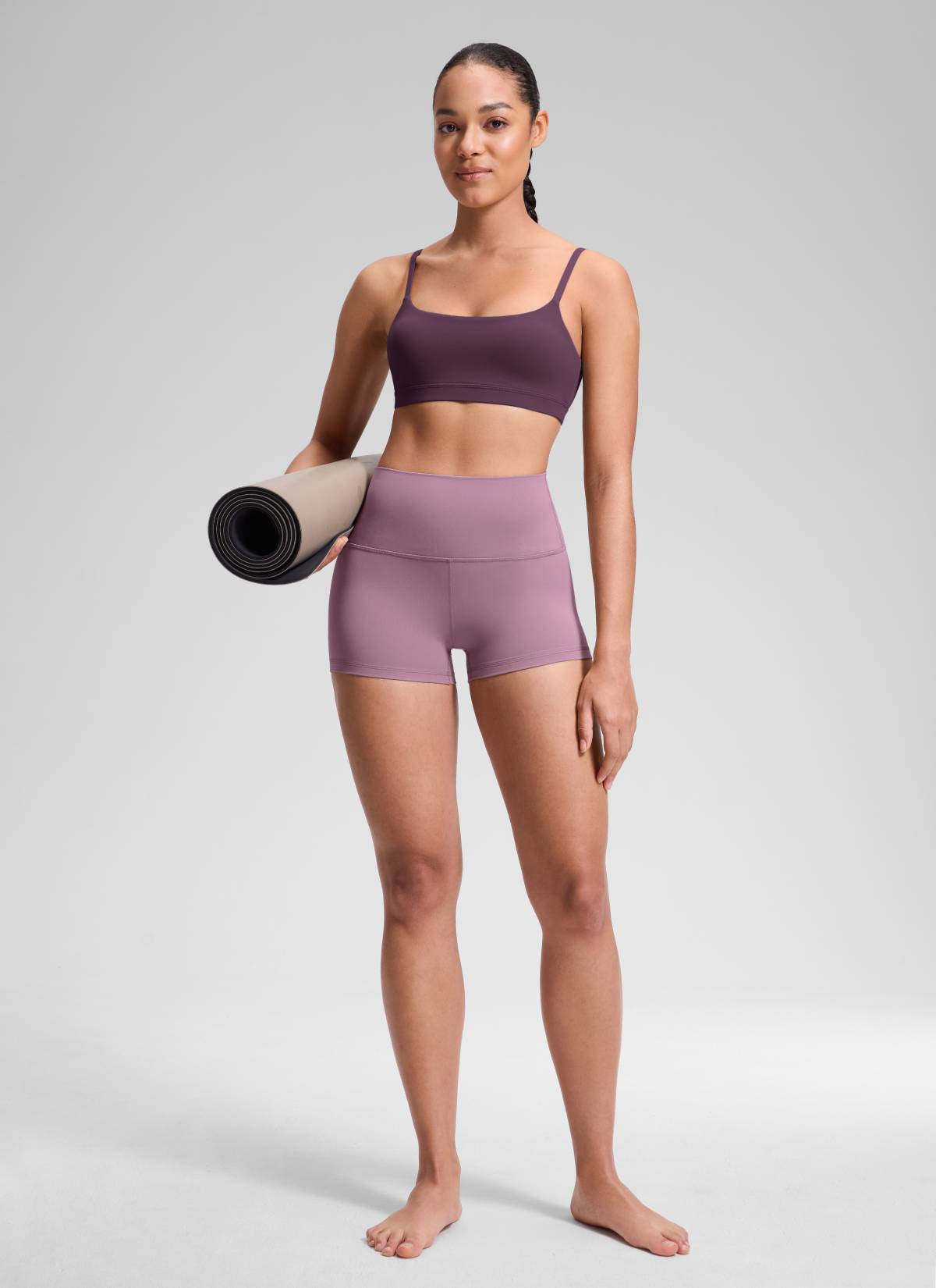 Seluar Pendek Biker Booty Butterluxe Yoga Berpinggang Tinggi Wanita CRZ YOGA 6 cm Light Lavender
