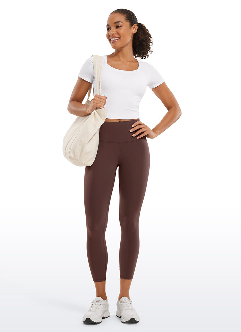 Seluar Legging Yoga Butterluxe Naik Tinggi Santai Yoga Wanita CRZ YOGA 58 cm Taupe