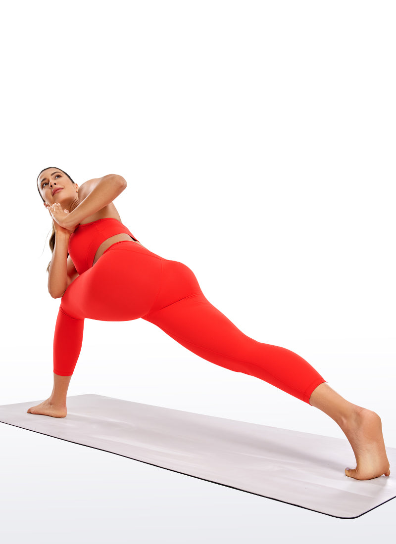 Seluar Legging Yoga Butterluxe Berpinggang Tinggi untuk Wanita CRZ YOGA Yoga Lounge 58 cm Merah Gelap