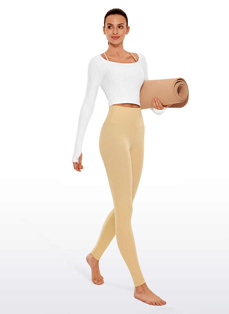 Ruang Istirehat Yoga Wanita CRZ YOGA Bertingkat Tinggi Butterluxe Legging Yoga 30'' Susu Kocak Coklat Tan