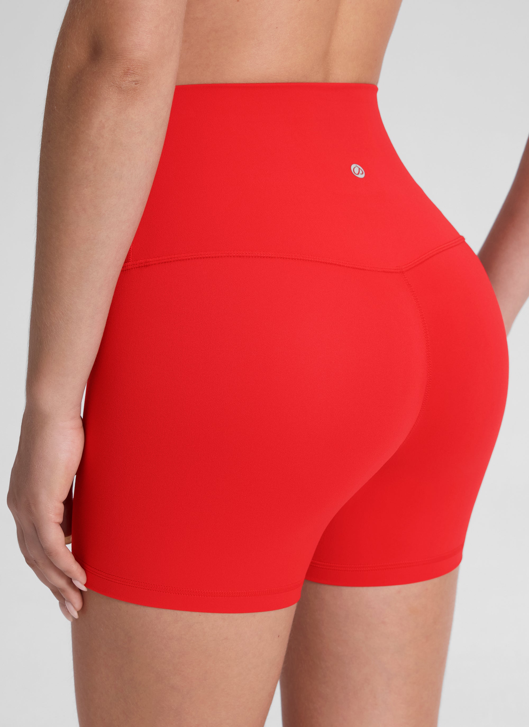 Seluar Pendek Biker Tinggi Yoga Wanita CRZ YOGA Butterluxe Seluar Pendek 4'' Merah Tua