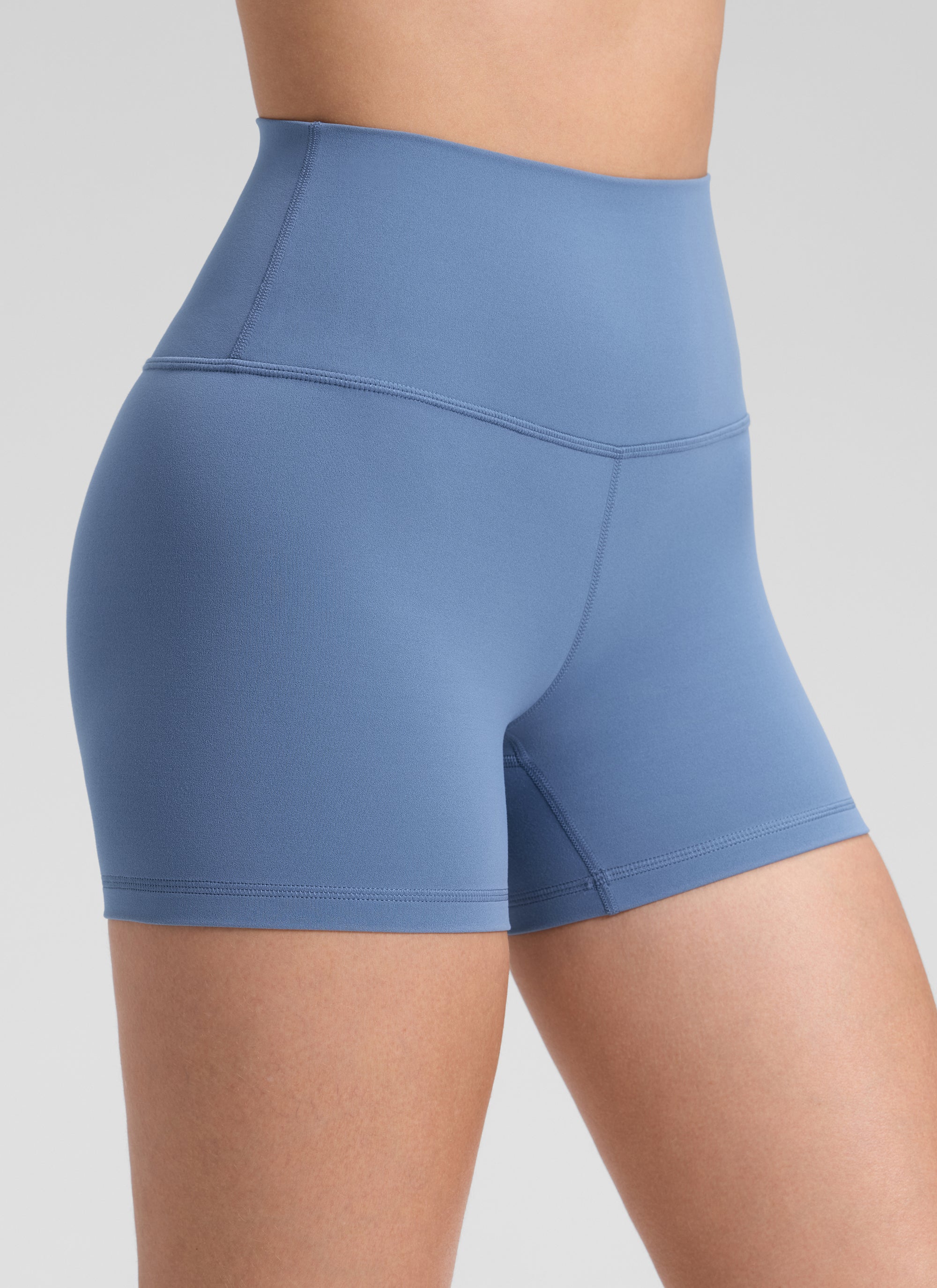 Seluar Pendek Biker Tinggi Yoga Wanita CRZ YOGA Butterluxe Seluar Pendek 4'' Oasis Biru