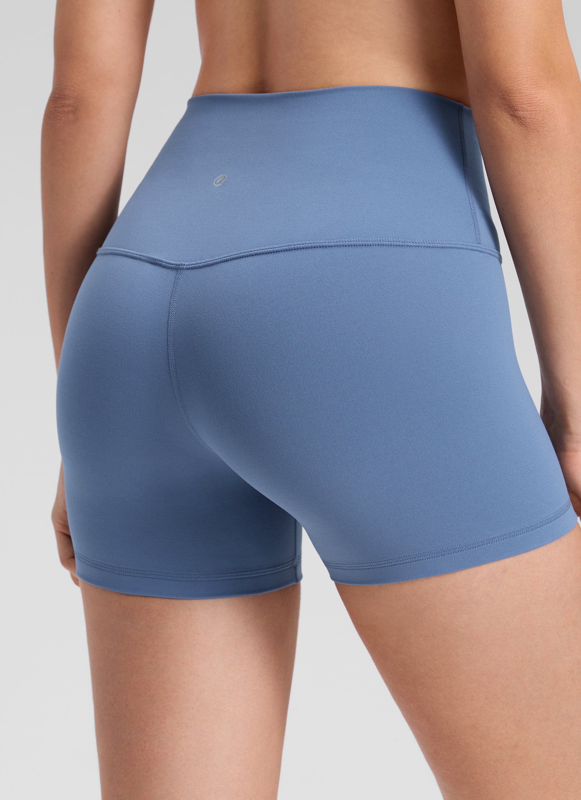 Seluar Pendek Biker Tinggi Yoga Wanita CRZ YOGA Butterluxe Seluar Pendek 4'' Oasis Biru