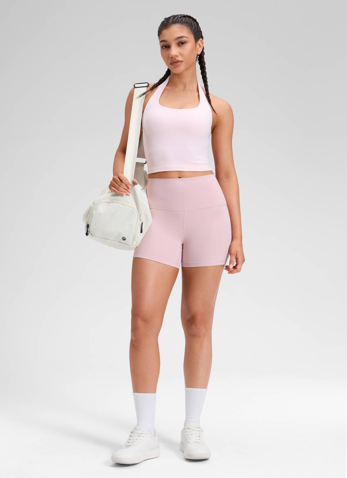 Seluar Pendek Biker Tinggi Yoga Wanita CRZ YOGA Butterluxe Seluar Pendek 4'' Pink Haze