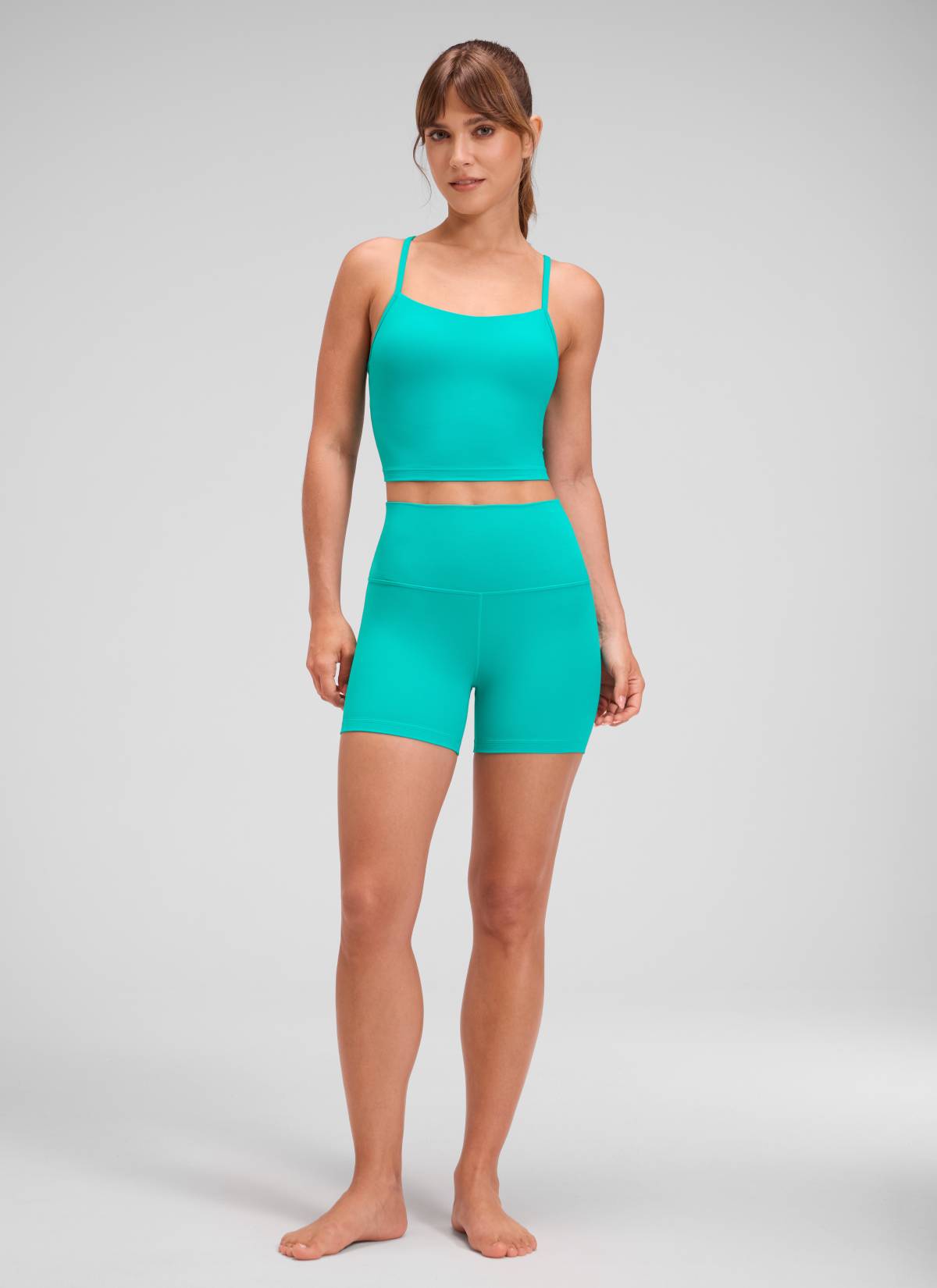 Seluar Pendek Biker Tinggi Yoga Wanita CRZ YOGA Butterluxe Seluar Pendek 4'' Tropics Teal