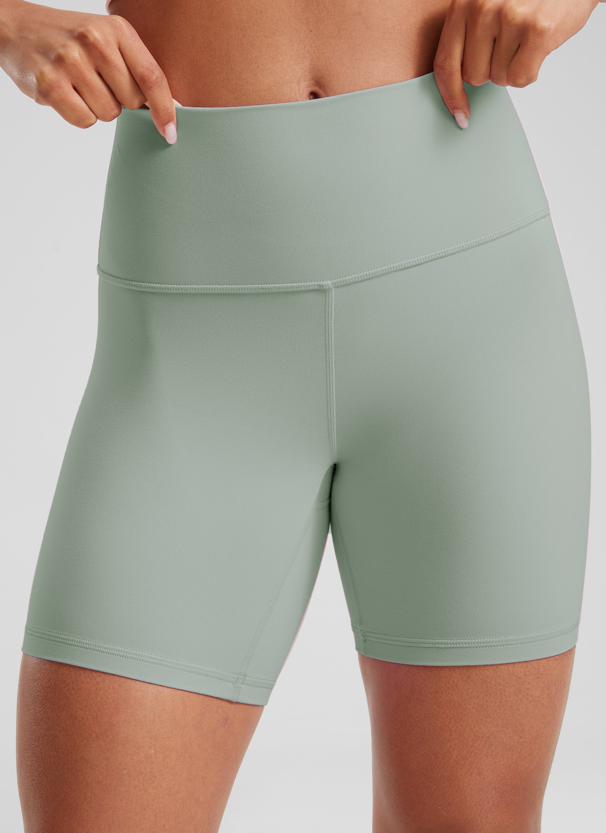 Seluar Pendek Biker Yoga Tinggi CRZ YOGA Wanita Butterluxe Seluar Pendek 6'' Green Palm Court