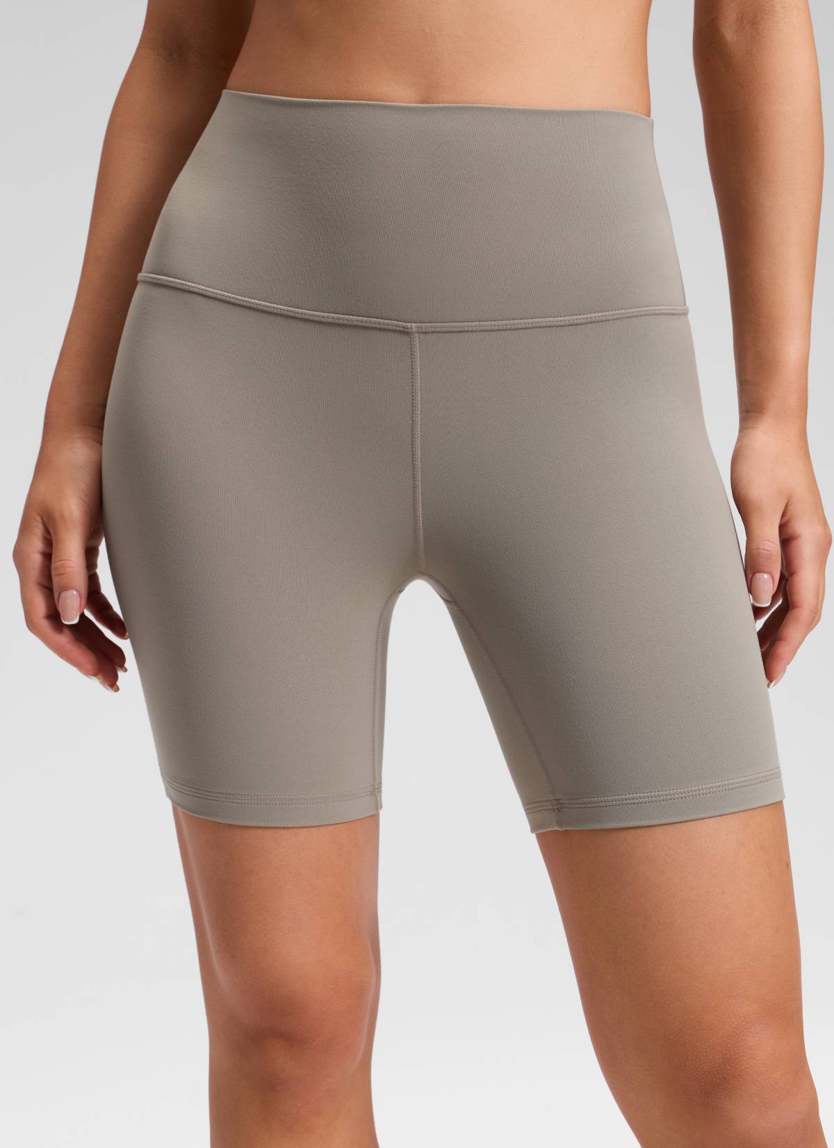 Seluar Pendek Biker Tinggi Yoga Wanita CRZ YOGA Butterluxe Seluar Pendek 6'' Kelabu Abu Hangat