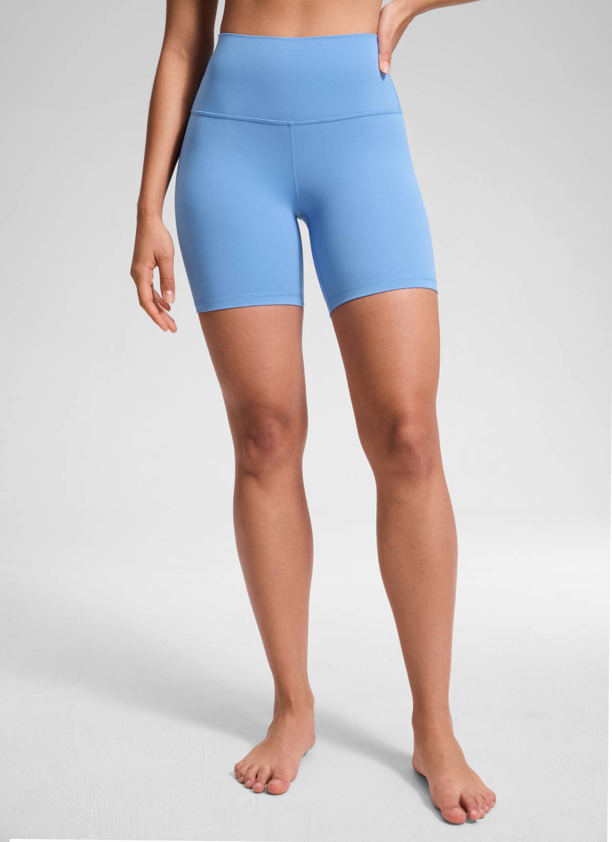Seluar Pendek Biker Tinggi Yoga Wanita CRZ YOGA Butterluxe Seluar Pendek 6'' Biru Parti
