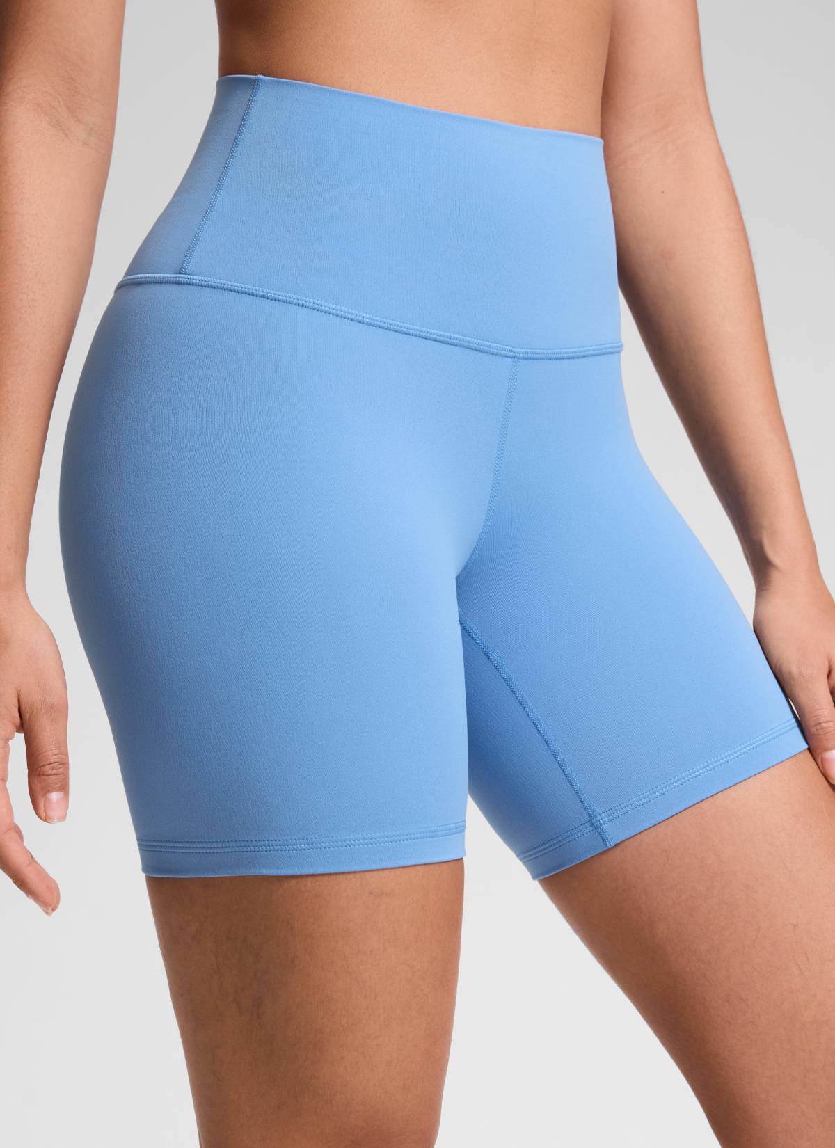 Seluar Pendek Biker Tinggi Yoga Wanita CRZ YOGA Butterluxe Seluar Pendek 6'' Biru Parti