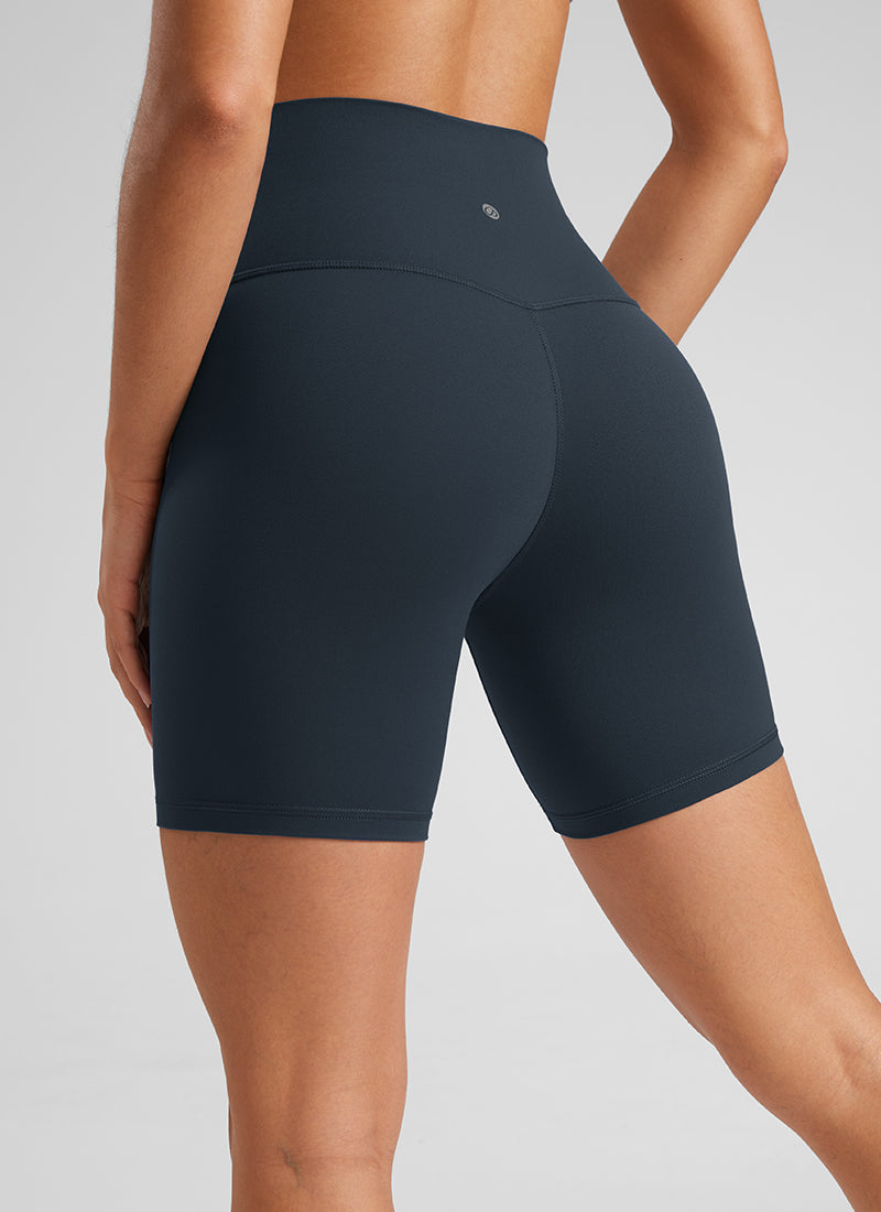 Seluar Pendek Biker Yoga Tinggi CRZ YOGA Wanita Butterluxe Seluar Pendek 6'' Biru Laut Sejati