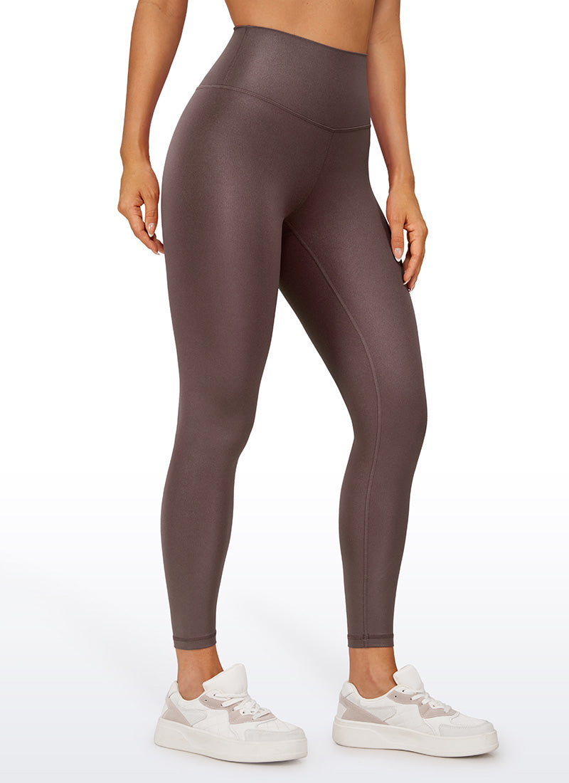 CRZ YOGA Wanita Butterluxe Seluar Legging Kulit Tiruan Matte Corak Klasik Taupe 25''