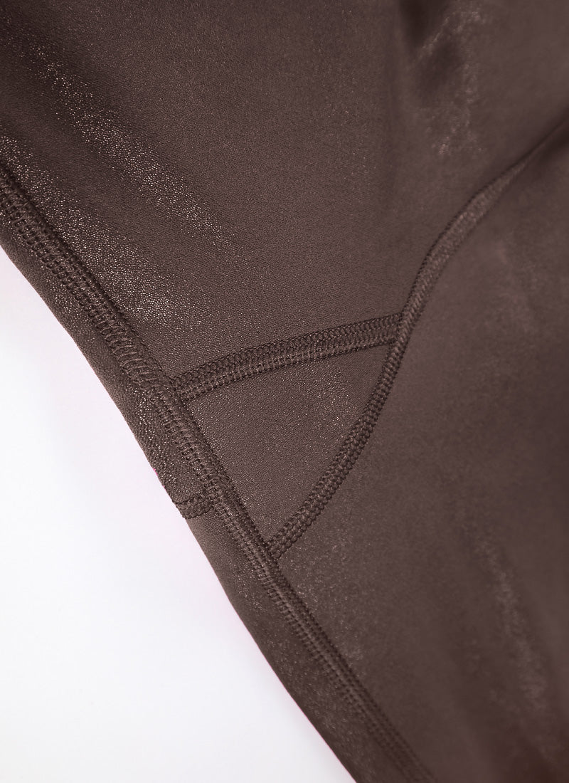 CRZ YOGA Wanita Butterluxe Seluar Legging Kulit Tiruan Matte Corak Klasik Taupe 25''