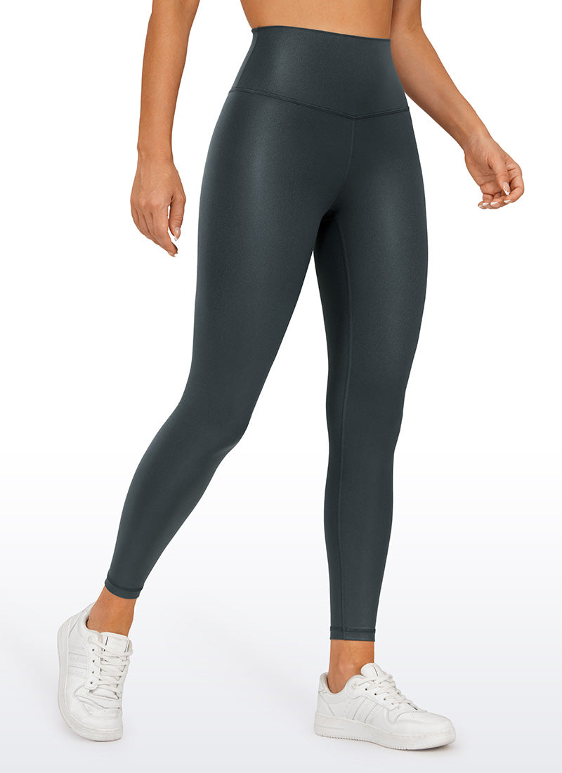 CRZ YOGA Wanita Butterluxe Seluar Legging Kulit Tiruan Matte 25'' Melanite Classic
