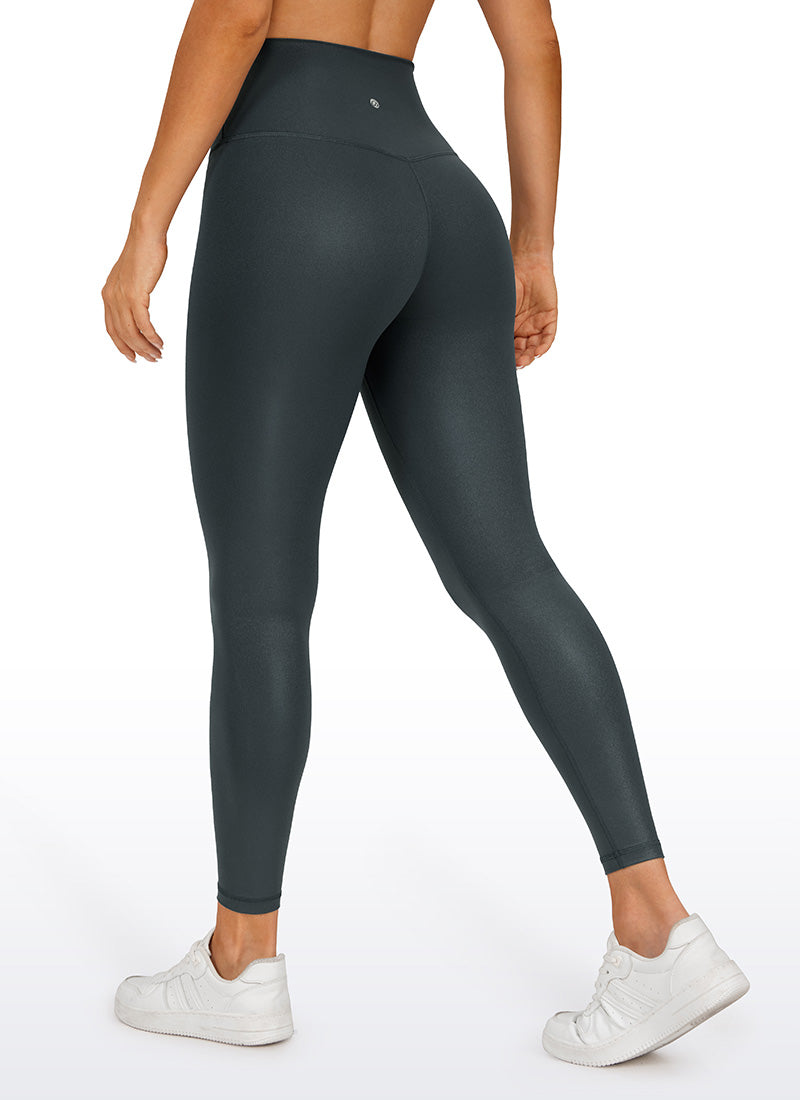 CRZ YOGA Wanita Butterluxe Seluar Legging Kulit Tiruan Matte 25'' Melanite Classic