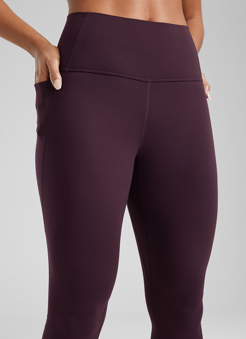 CRZ YOGA Yoga Lounge Wanita Bertingkat Tinggi Butterluxe Legging Poket 25'' Ungu Tua