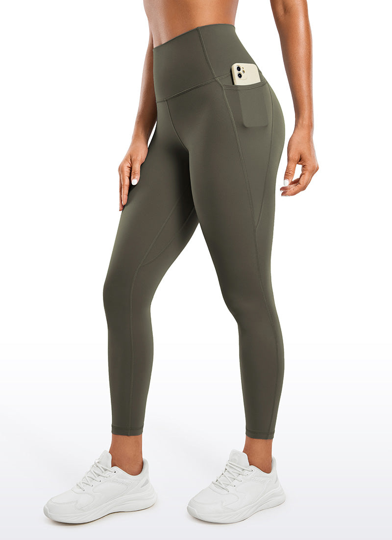 Ruang Istirehat Yoga Wanita CRZ YOGA Bertingkat Tinggi Butterluxe Legging Poket 25'' Hijau Tentera Muda
