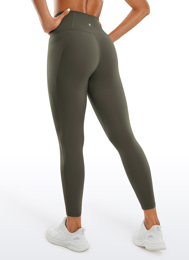 Ruang Istirehat Yoga Wanita CRZ YOGA Bertingkat Tinggi Butterluxe Legging Poket 25'' Hijau Tentera Muda