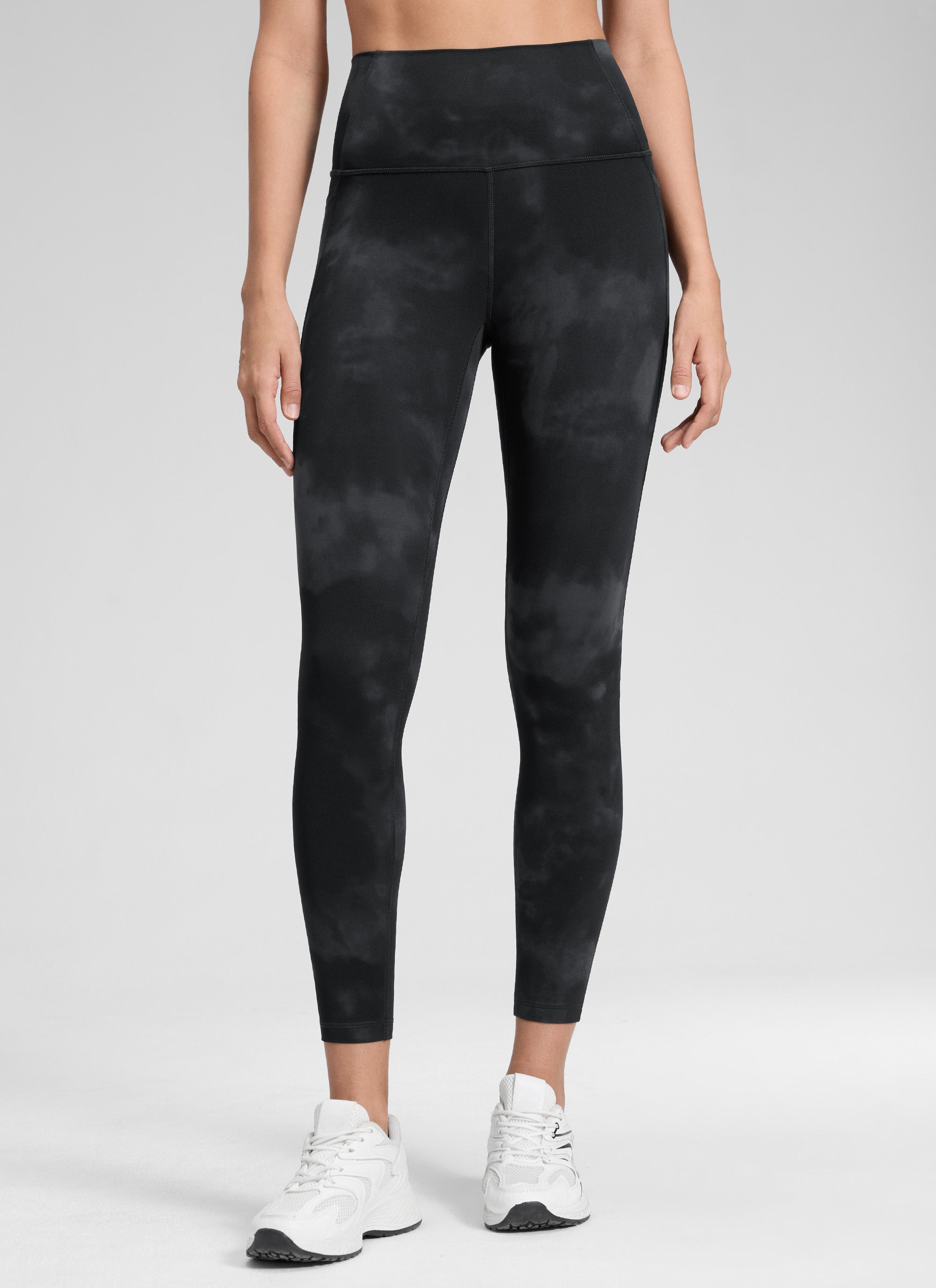 CRZ YOGA Yoga Lounge Wanita Bertingkat Tinggi Butterluxe Seluar Legging Poket 25'' Bunga Pewarna Hitam Ikat