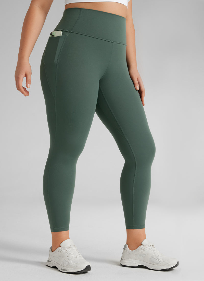 Seluar Legging Berpoket Butterluxe Berpinggang Tinggi Yoga Lounge Wanita CRZ YOGA 64 cm Hijau Hutan Gelap