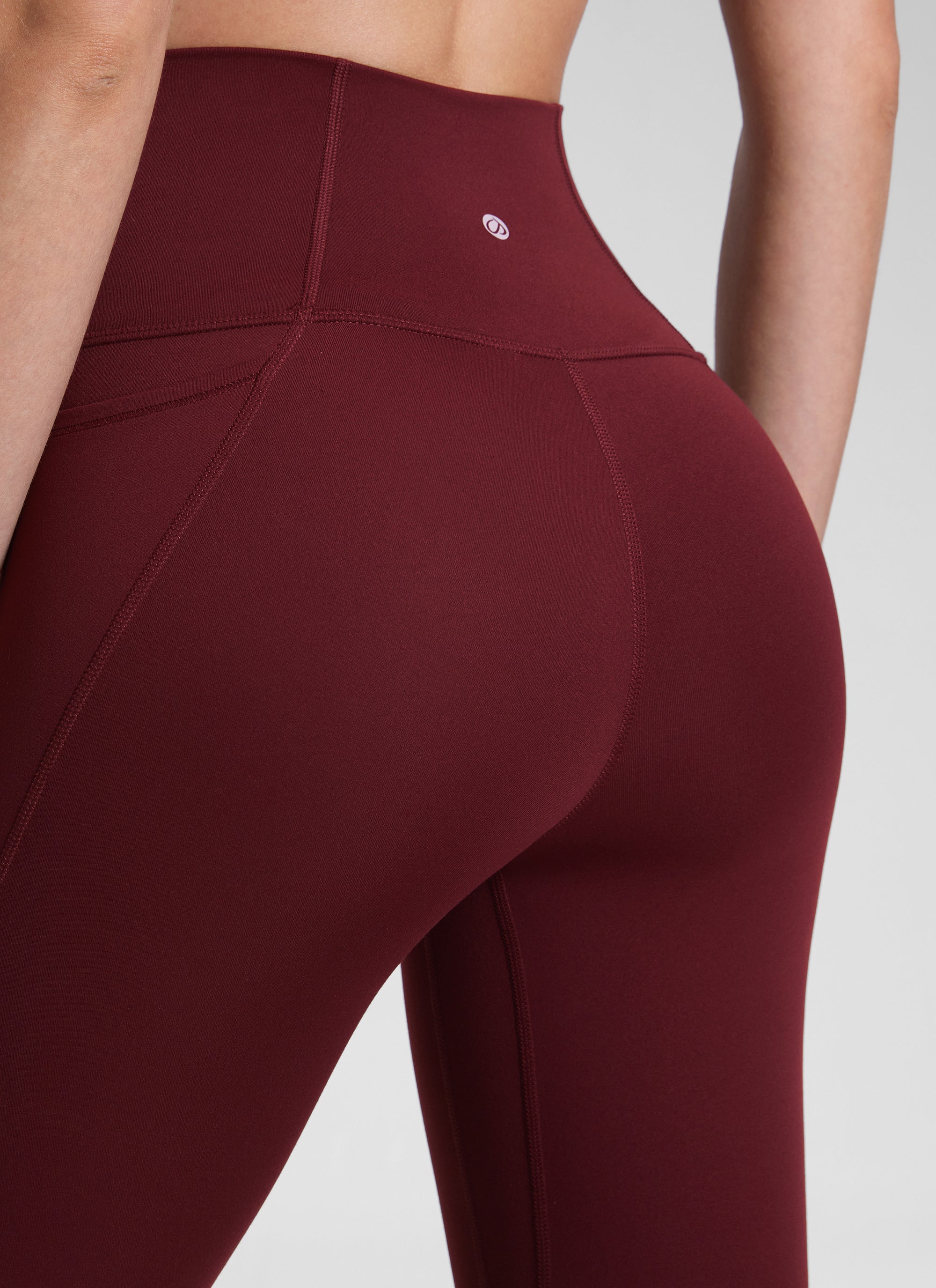 Ruang Istirehat Yoga Wanita CRZ YOGA Bertingkat Tinggi Butterluxe Seluar Legging Poket Merlot Merah 25''