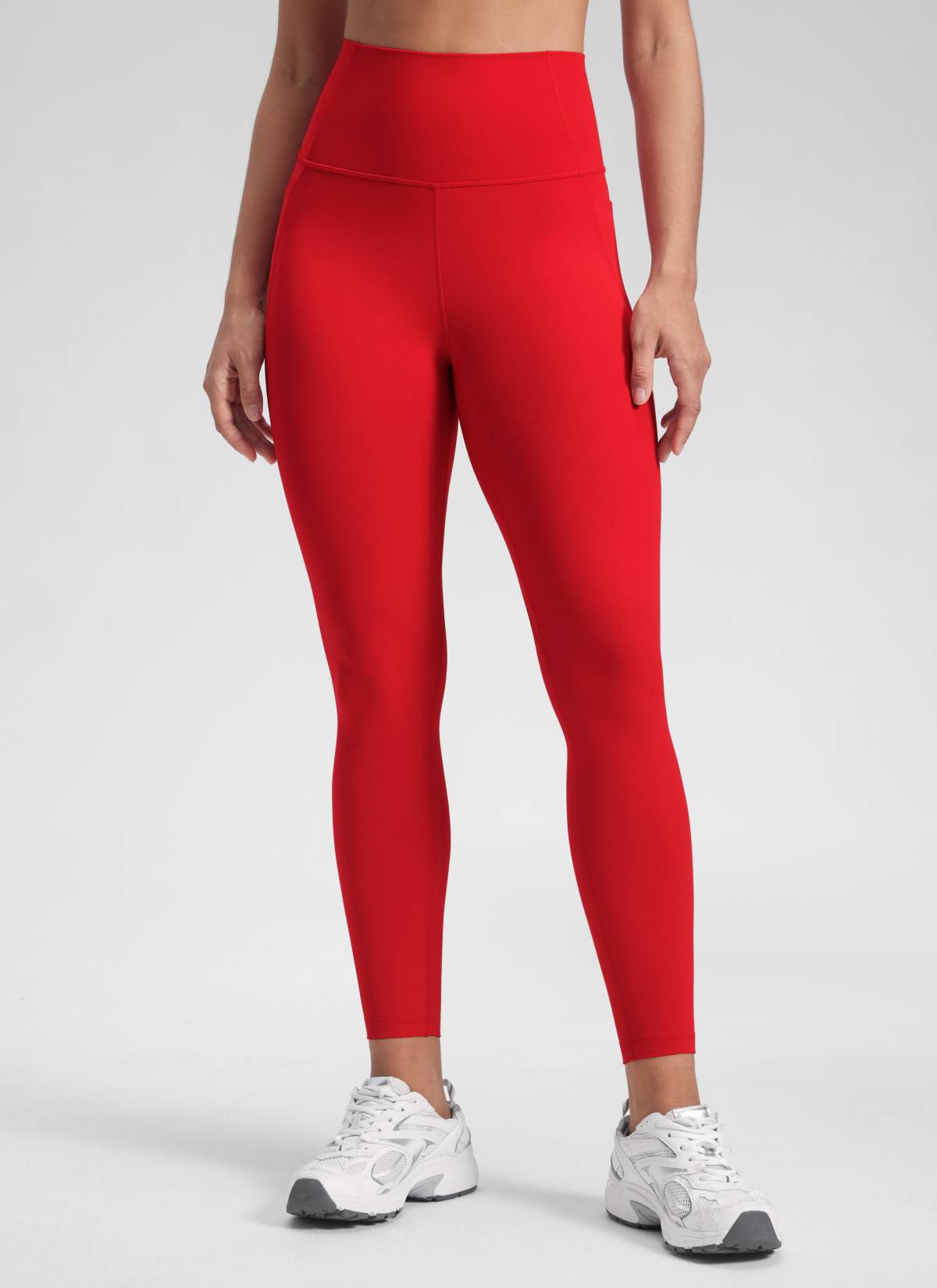 CRZ YOGA Yoga Lounge Wanita Bertingkat Tinggi Butterluxe Seluar Legging Poket 25'' Cili Merah