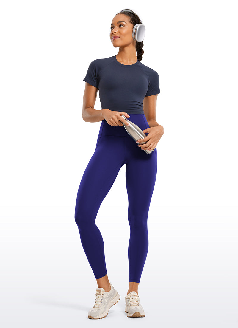 Legging Poket Butterluxe Paras Tinggi Yoga Lounge Wanita CRZ YOGA 64 cm Biru Larkspur