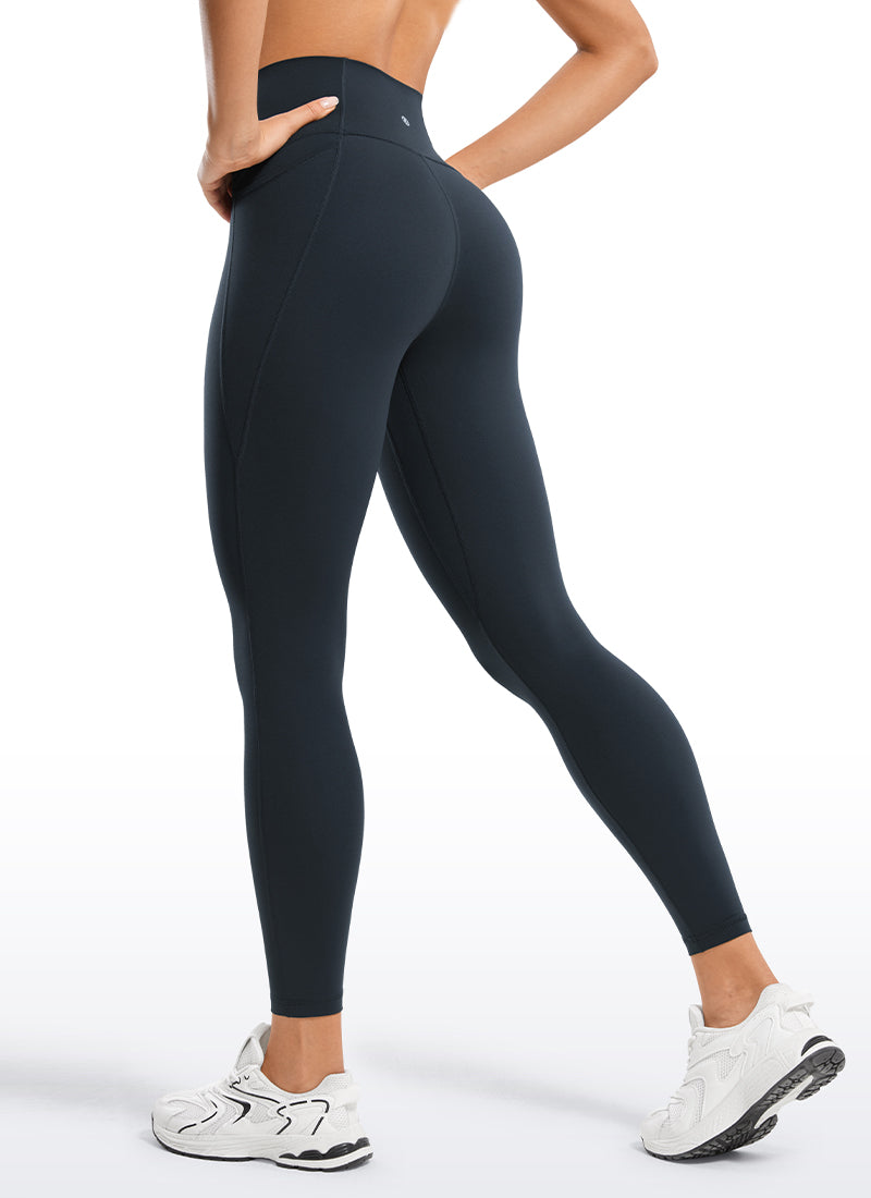 CRZ YOGA Yoga Lounge Wanita Bertingkat Tinggi Butterluxe Legging Poket 25'' Biru Laut Sejati