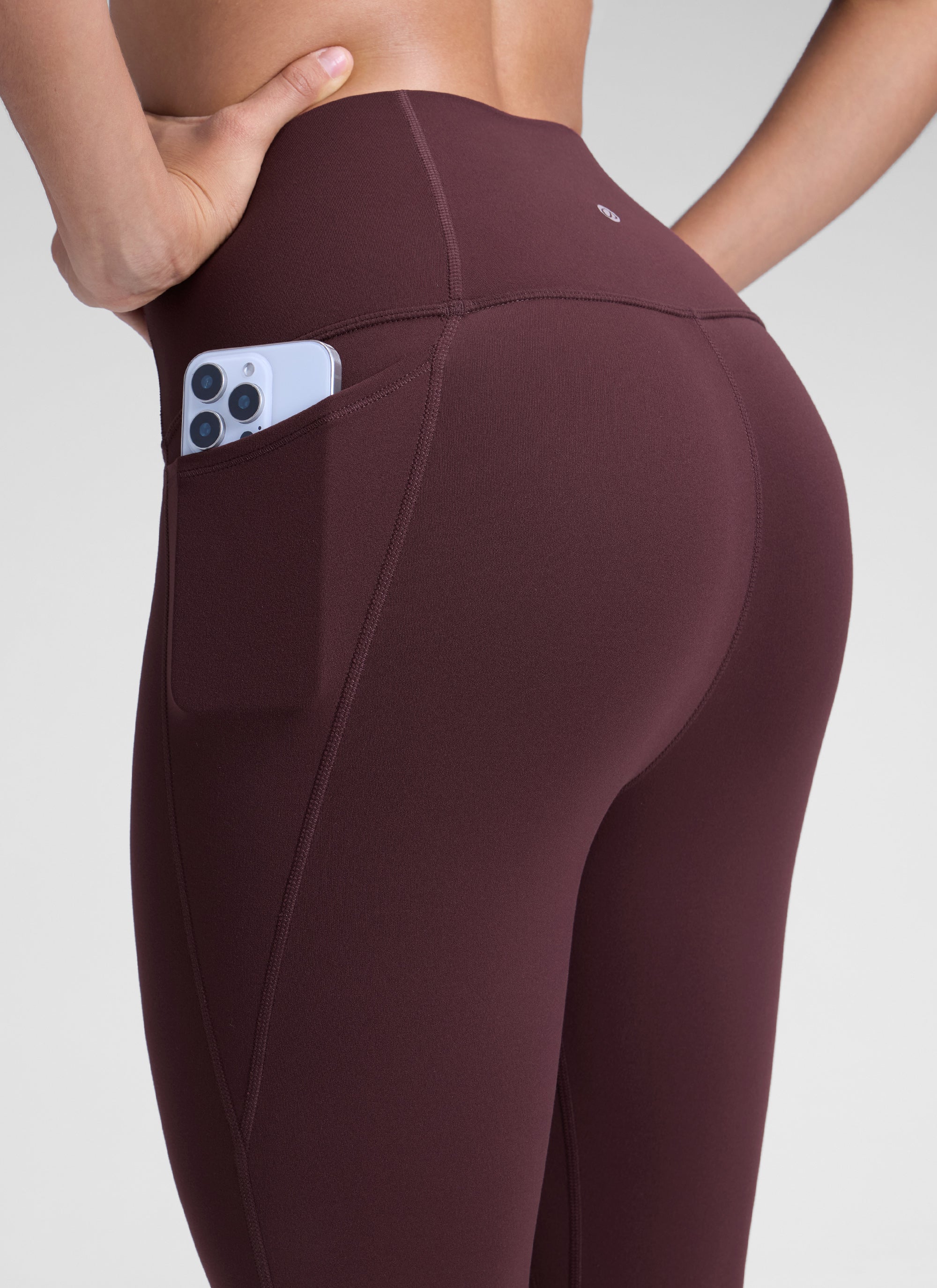 Ruang Istirehat Yoga Wanita CRZ YOGA Bertingkat Tinggi Butterluxe Legging Poket 25'' Plum Masak