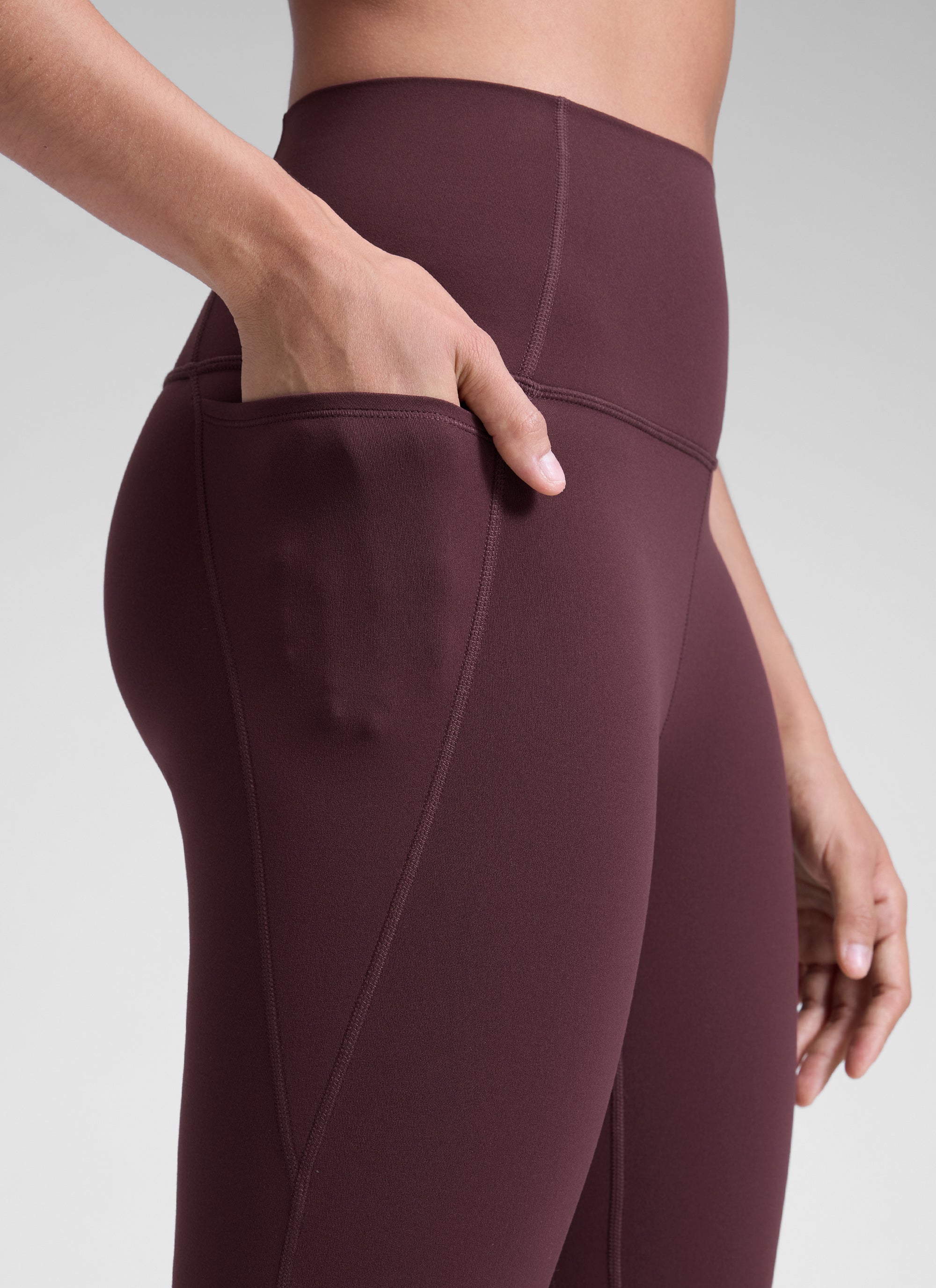 Ruang Istirehat Yoga Wanita CRZ YOGA Bertingkat Tinggi Butterluxe Legging Poket 25'' Plum Masak