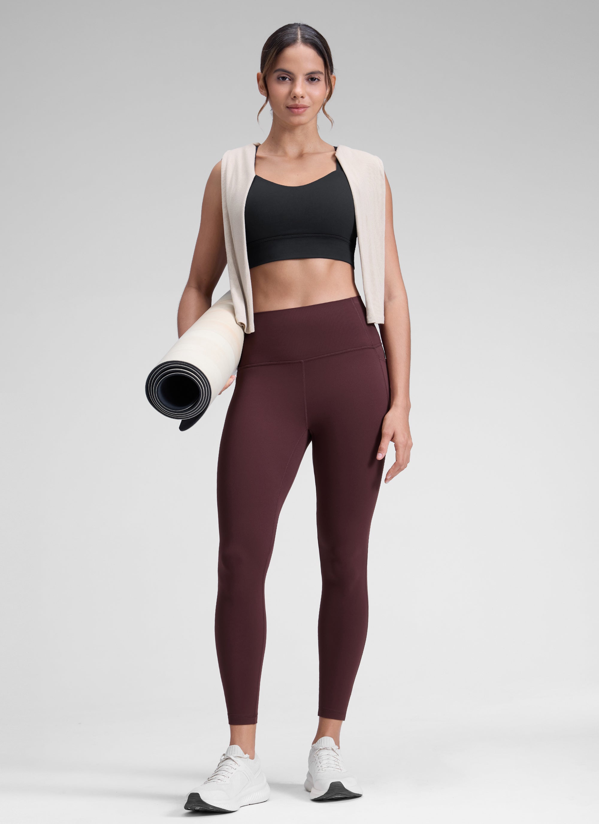 Ruang Istirehat Yoga Wanita CRZ YOGA Bertingkat Tinggi Butterluxe Legging Poket 25'' Plum Masak