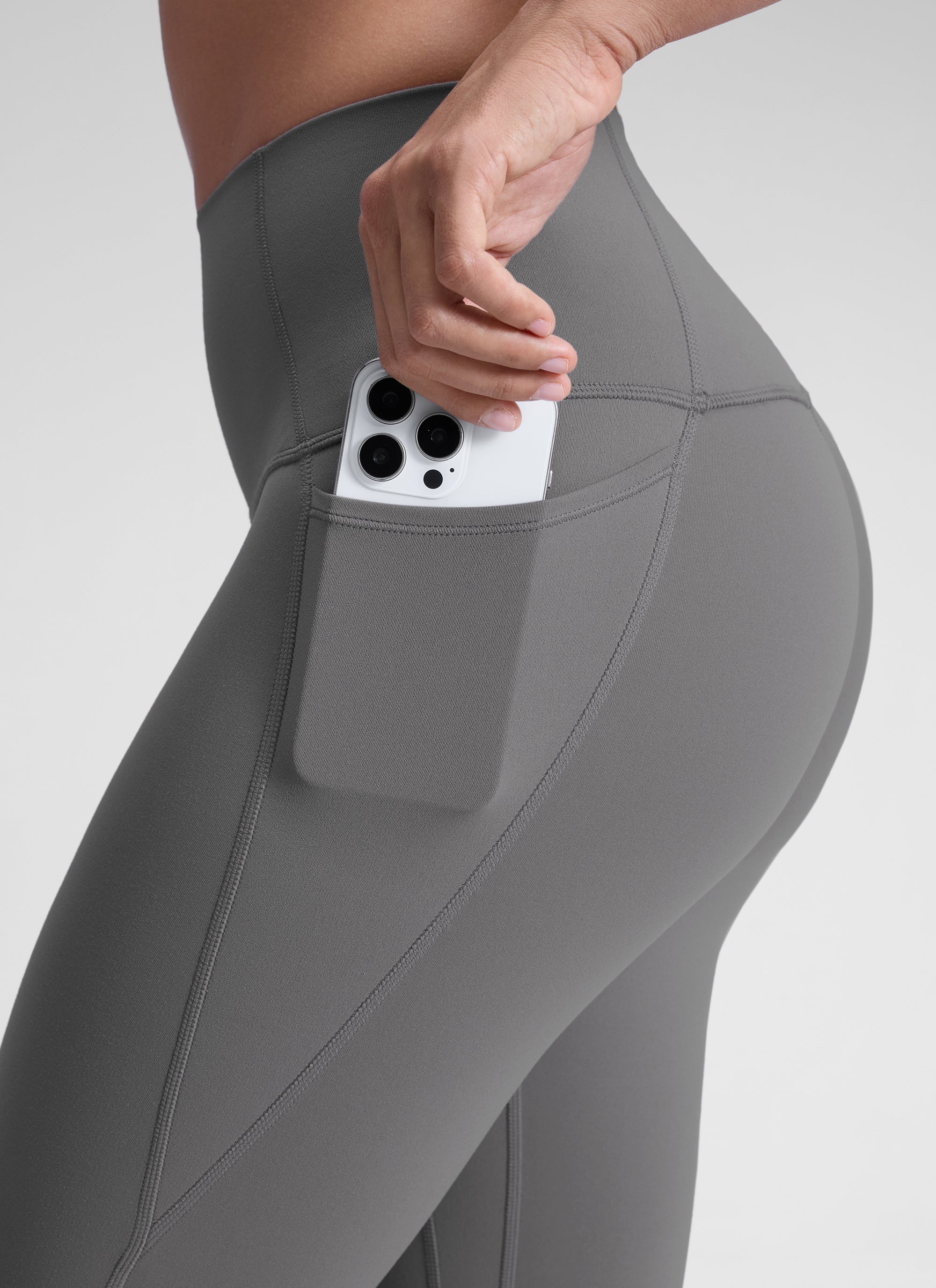 Legging Poket Butterluxe Paras Tinggi Yoga Lounge Wanita CRZ YOGA 64 cm Kelabu Abu