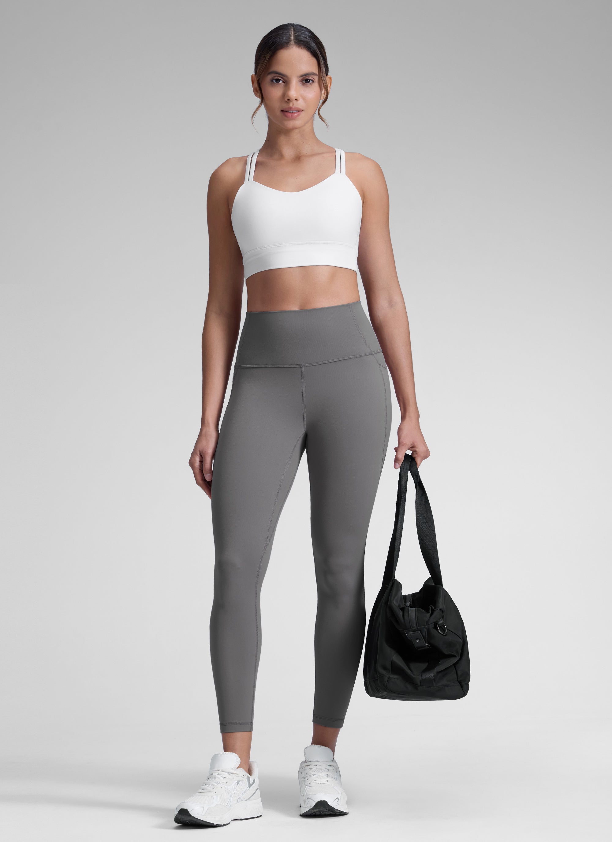 Legging Poket Butterluxe Paras Tinggi Yoga Lounge Wanita CRZ YOGA 64 cm Kelabu Abu