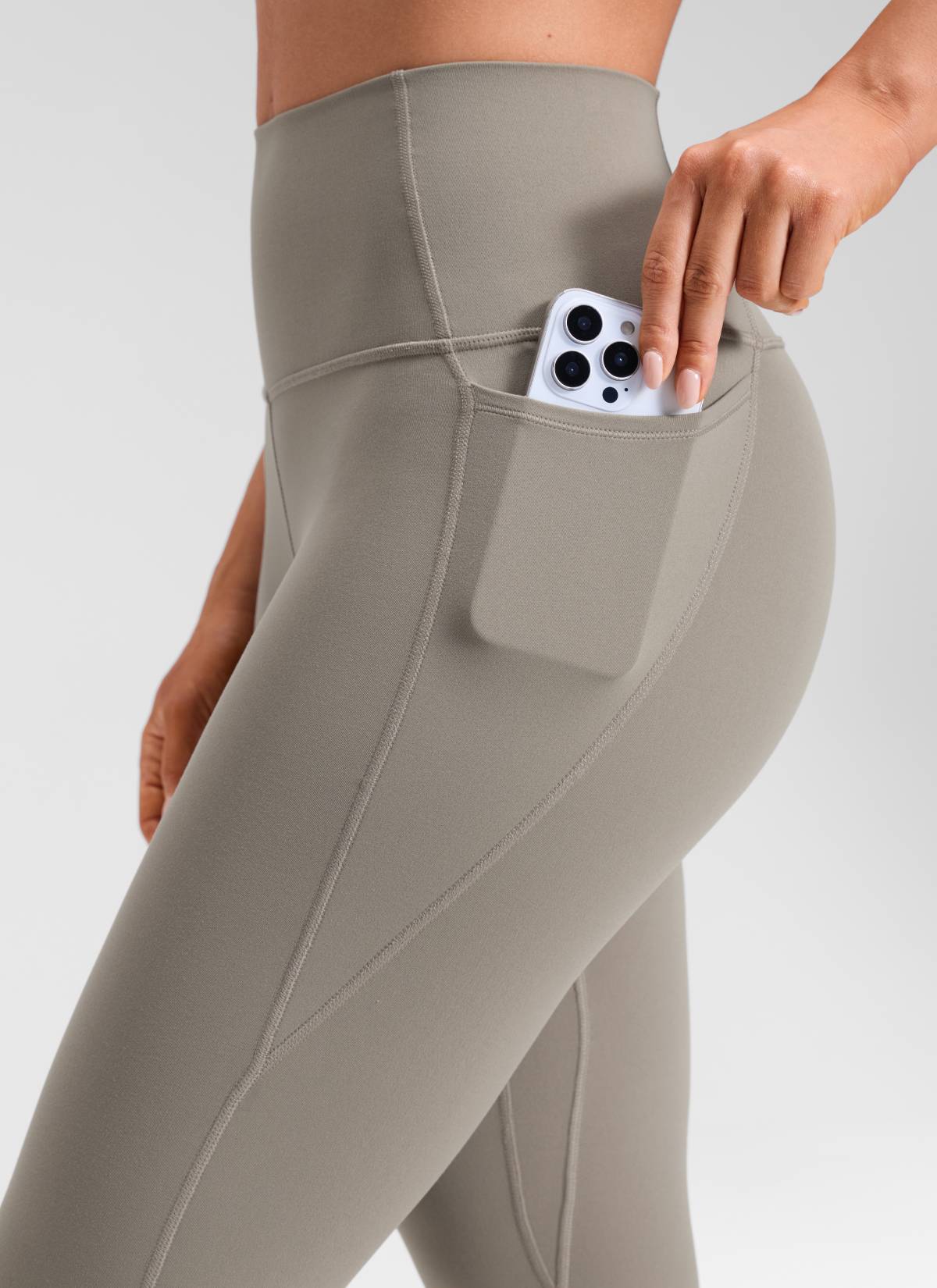 Legging Poket Butterluxe Paras Tinggi Yoga Lounge Wanita CRZ YOGA 64 cm Kelabu Abu Suam