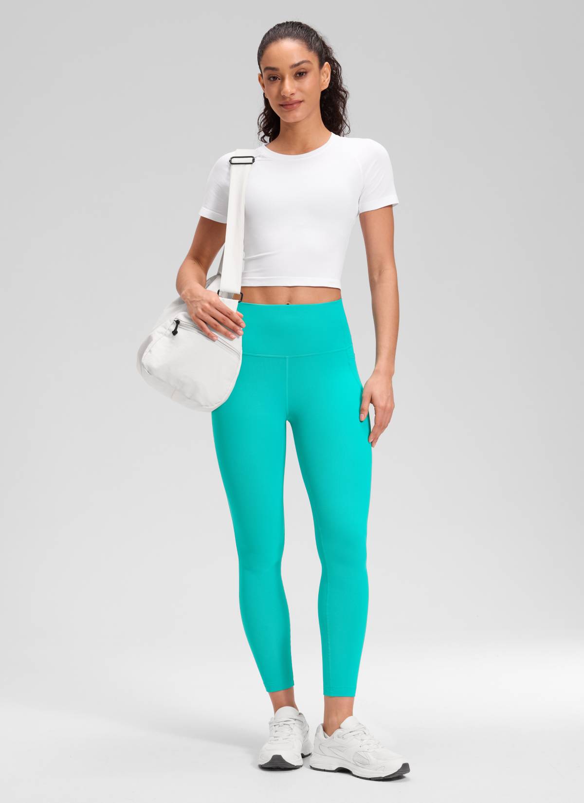 Ruang Istirehat Yoga Wanita CRZ YOGA Bertingkat Tinggi Butterluxe Seluar Legging Poket 25'' Tropics Teal