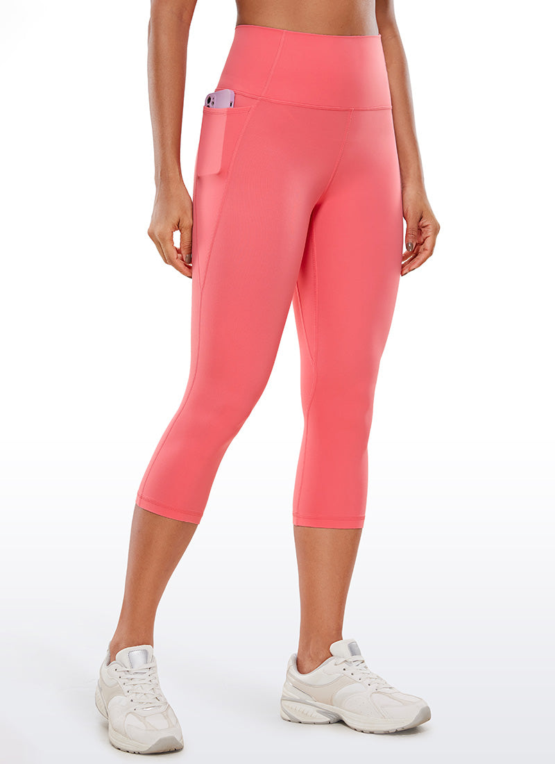 Seluar Legging Capri Berpoket Pinggang Tinggi Butterluxe Wanita CRZ YOGA 48 cm Sorbet Raspberi