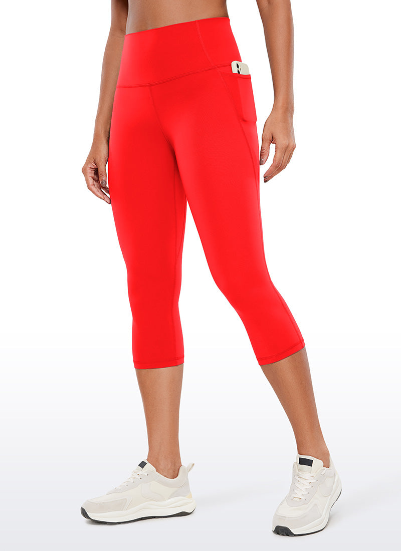Seluar Capri Legging Berpoket Pinggang Tinggi Butterluxe Wanita CRZ YOGA 48 cm Dark Red