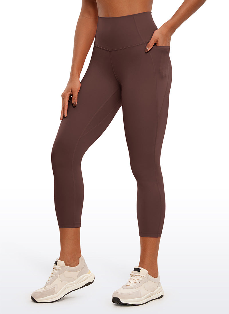 CRZ YOGA Wanita Butterluxe Seluar Legging Capri Poket Pinggang Tinggi 23'' Taupe