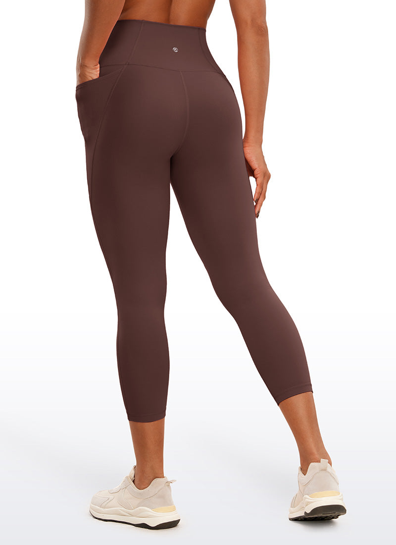CRZ YOGA Wanita Butterluxe Seluar Legging Capri Poket Pinggang Tinggi 23'' Taupe