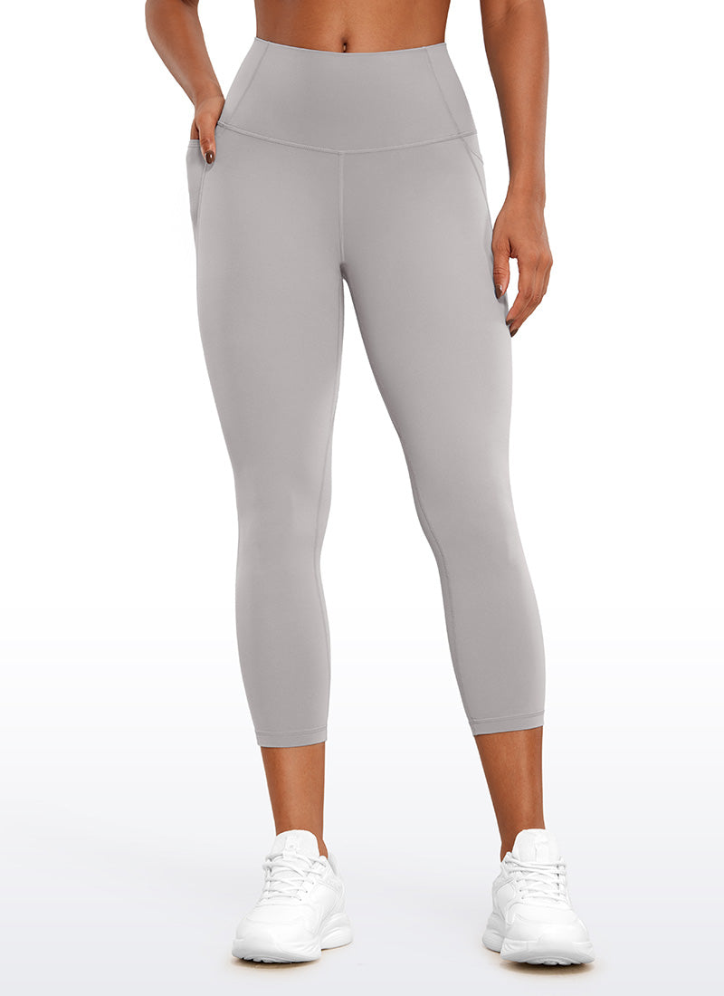 CRZ YOGA Wanita Butterluxe Legging Capri Poket Pinggang Tinggi 23'' Kelabu Gull
