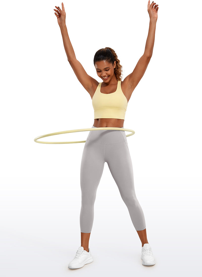 CRZ YOGA Wanita Butterluxe Legging Capri Poket Pinggang Tinggi 23'' Kelabu Gull