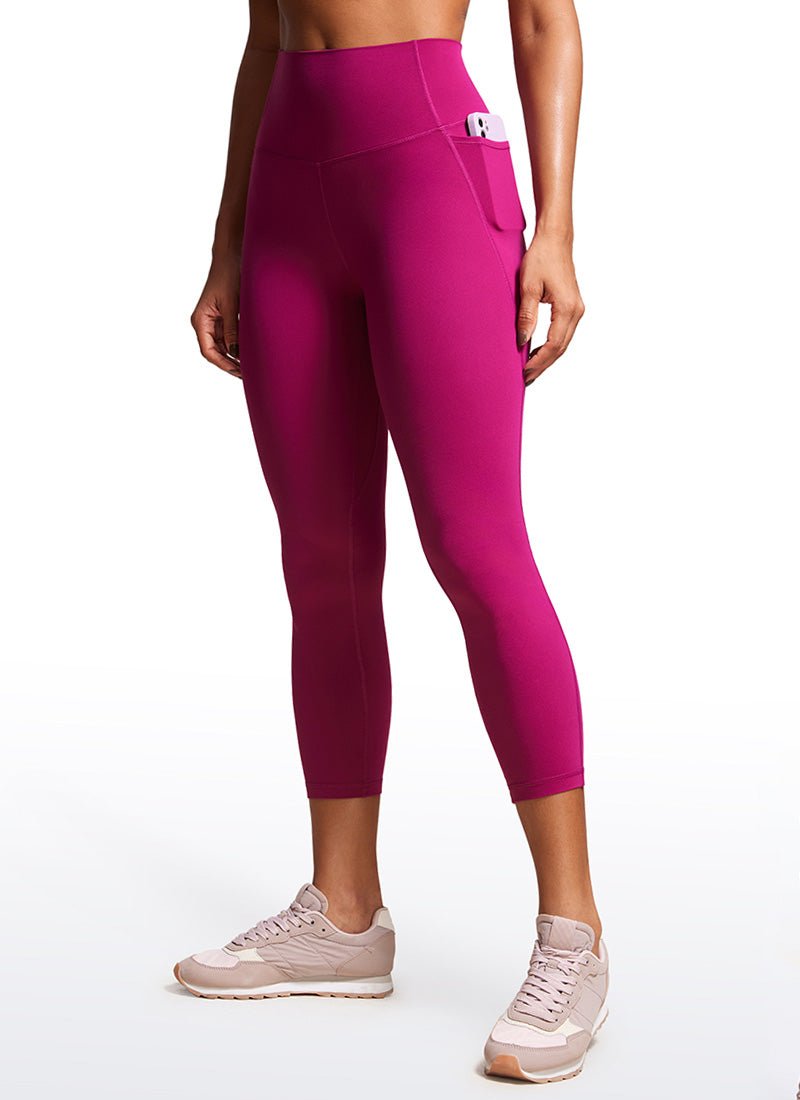 CRZ YOGA Wanita Butterluxe Seluar Legging Capri Poket Pinggang Tinggi 23'' Ungu Magenta