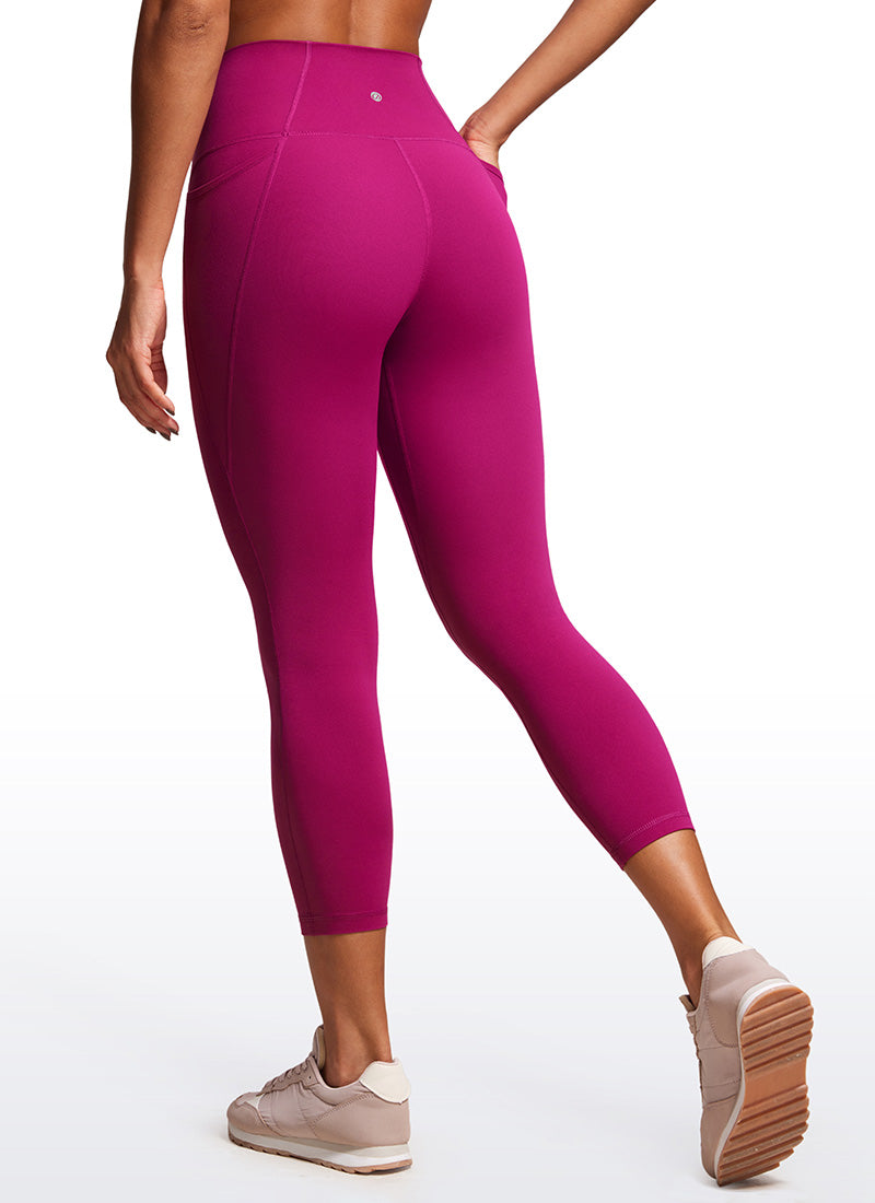 CRZ YOGA Wanita Butterluxe Seluar Legging Capri Poket Pinggang Tinggi 23'' Ungu Magenta