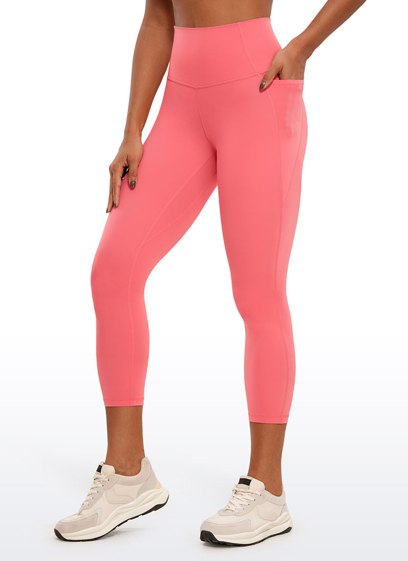 CRZ YOGA Wanita Butterluxe Legging Capri Poket Pinggang Tinggi Sorbet Rasberi 23''