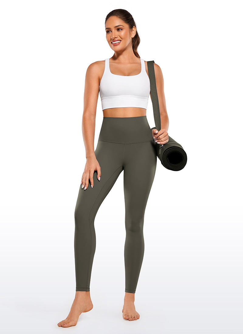 CRZ YOGA Yoga Wanita Pinggang Super Tinggi Butterluxe Legging Yoga 28'' Hijau Tentera Muda