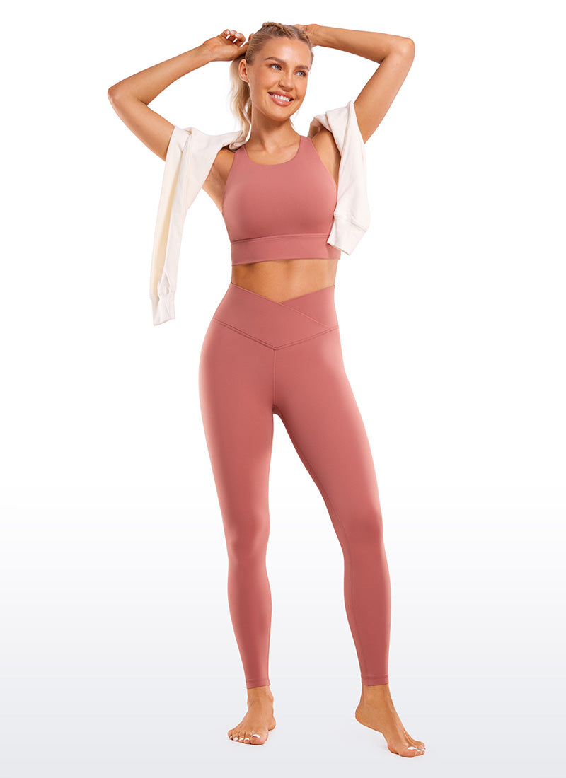 CRZ YOGA Wanita Bertingkat Tinggi Butterluxe Legging Yoga 28'' V Pinggang Silang Briar Rose