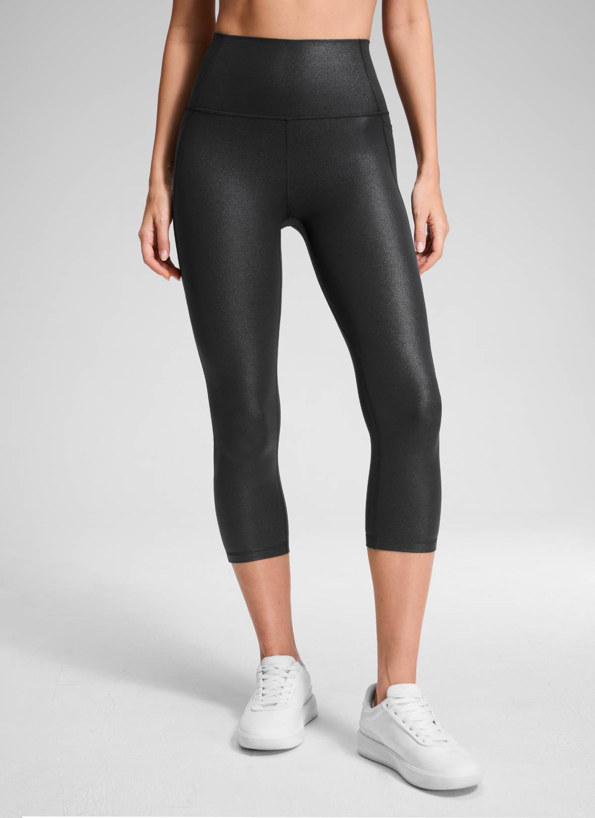 Seluar Capri Yoga Butterluxe Paras Pinggang Tinggi Berpoket 21'' Kulit Klasik Hitam Wanita CRZ YOGA