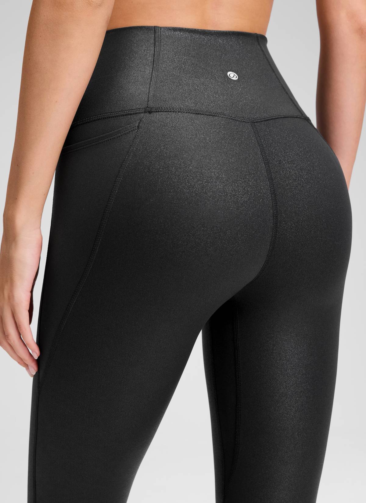 Seluar Capri Yoga Butterluxe Paras Pinggang Tinggi Berpoket 21'' Kulit Klasik Hitam Wanita CRZ YOGA