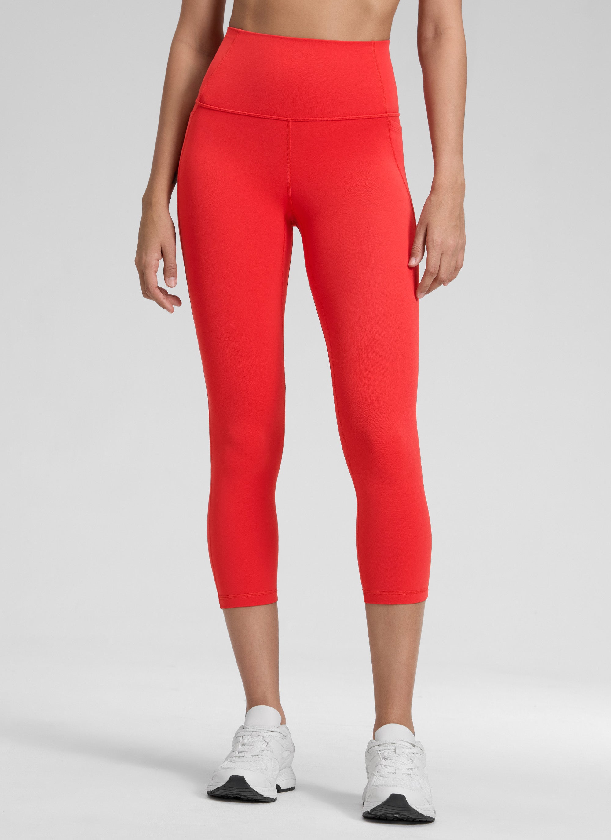 Seluar Capri Yoga Butterluxe Paras Pinggang Tinggi Berpoket 21'' Merah Miji Wanita CRZ YOGA