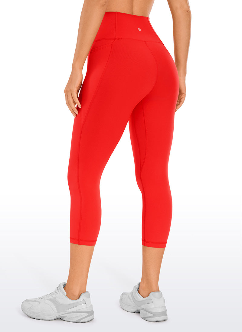 Seluar Capri Yoga Butterluxe Paras Pinggang Tinggi Berpoket 21'' Merah Gelap Wanita CRZ YOGA