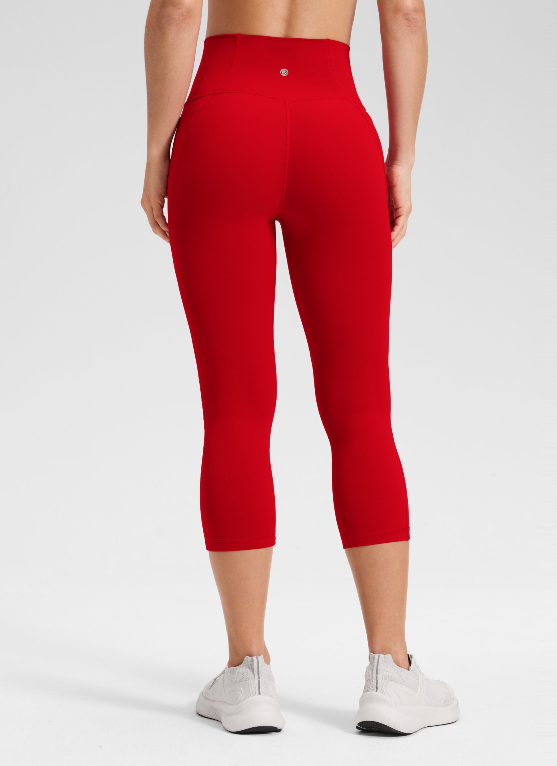 Seluar Capri Yoga Butterluxe Paras Pinggang Tinggi Berpoket 21'' Merah Cili Wanita CRZ YOGA